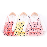 Baby Girls Autumn Dot Pattern Pageant Flower Sundress 0-4Years