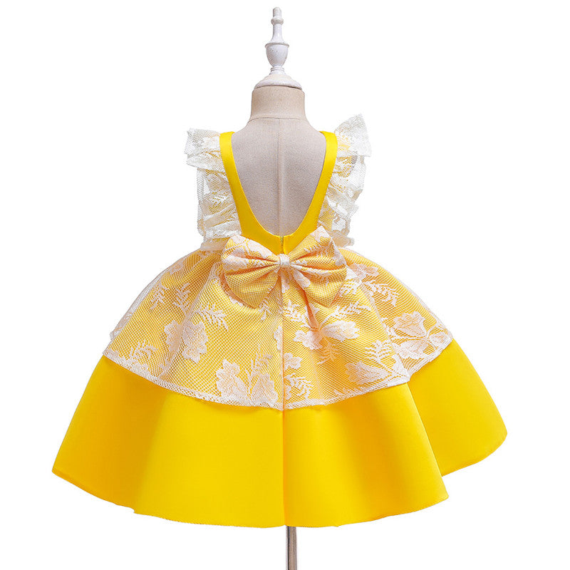 Baby Girl Flower Backless Baptism  Birthday Party Wedding Dresses 0-5T - honeylives