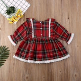 Toddler Kids Baby Girl Princess Red Plaid Ruffles Lace Tutu Dresses 1-6Y