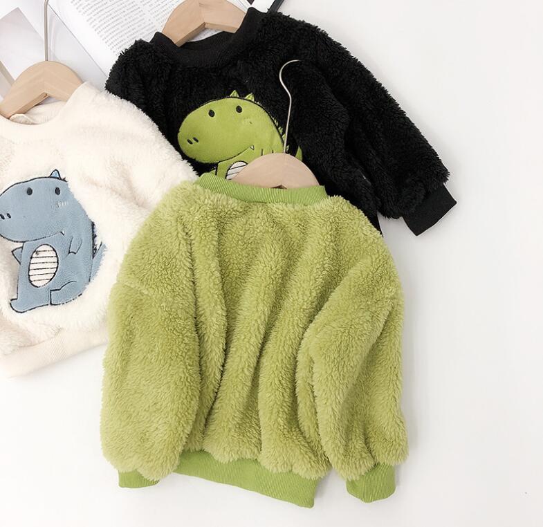 Boys Girls Winter Dinosaur Embroidered Sweater
