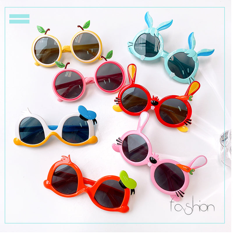 Kid Unisex Cartoon Fruit Flower Carrot Rabbit Ear Sunglasses Goggles