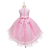 Kids Girl Cake Tutu Flower Dress Lace Party Wedding Formal Dress 3-12Y - honeylives