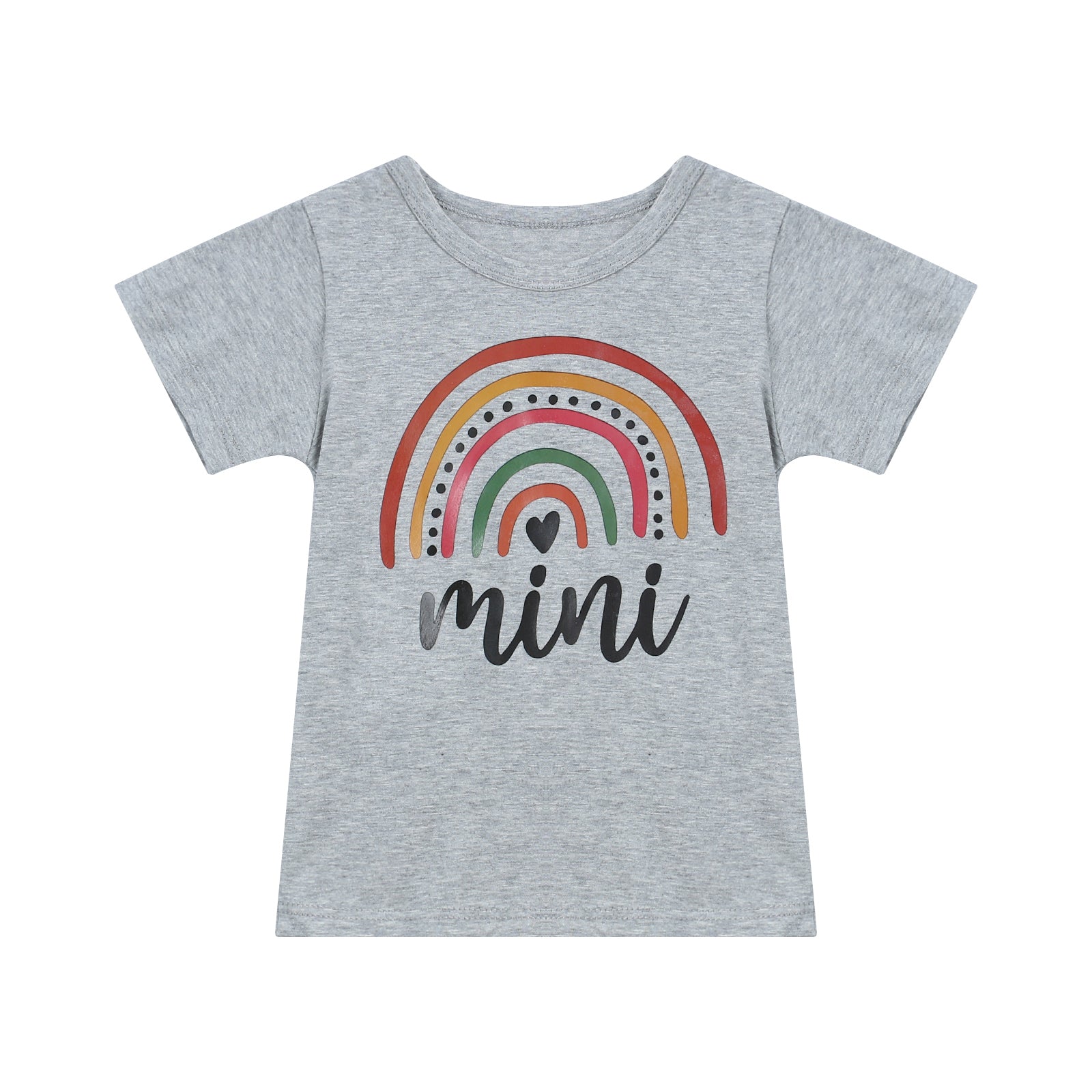 Family Matching Mother and Daughter Short Sleeve Letter Printed T-shirt Casual Tops