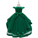 Kids Girl Cake Tutu Flower Dress Children Party Wedding Formal Dress 3-12T - honeylives