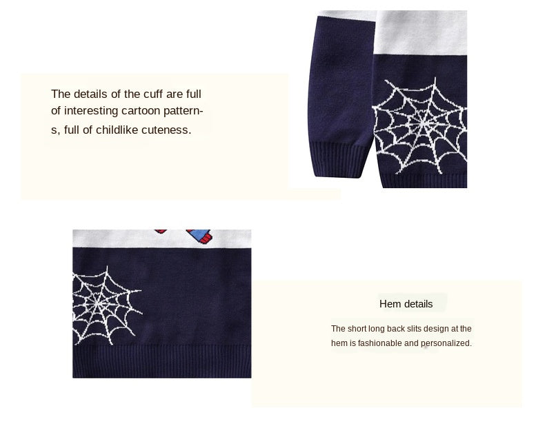 Kid Boy Trendy Knit Long-sleeved Round Neck Sweater