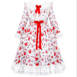 Girls Winter Print Lolita Wedding Teenage Christmas Dress