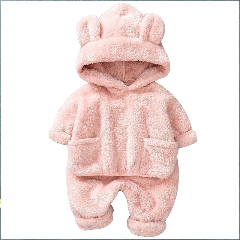 Boys Girls Winter Clothing Set Cute Bear Pajamas 2 Pcs