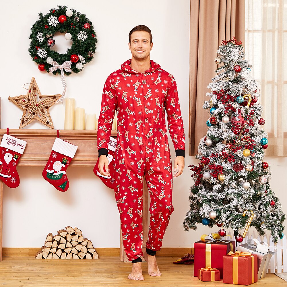 Reindeer Christmas Family Matching Pajama for Dad Mom Kid Family Look