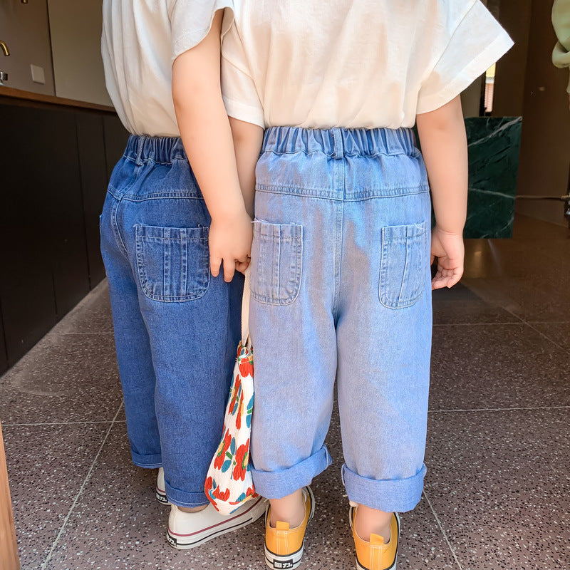 New Arrival Girls Boys Fashin Denim Pants