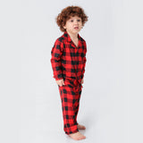 Christmas Family Matching Pajamas Long Sleeve Red Plaid  Sets