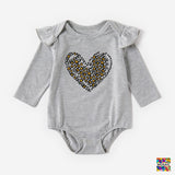 Family Matching Mosaic Mommy and Me Leopard Print Love Heart Dresses