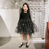 Fashion Girls Tutu Fall Winter Dancing Flower Dresses 2-7T