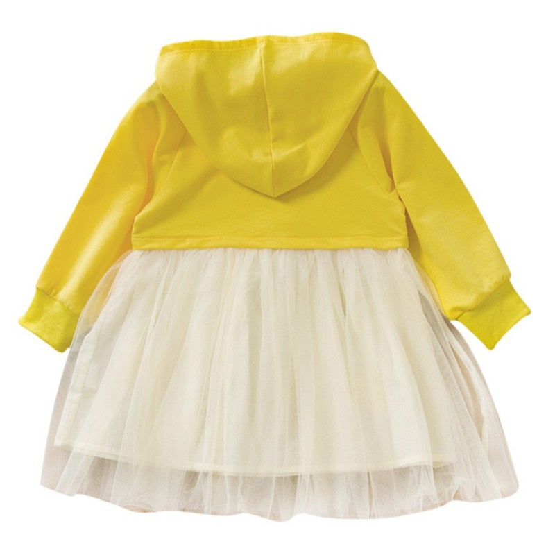Kids Girls Fancy Casual Dress Long Sleeve Party Cartoon Rabbit Dress