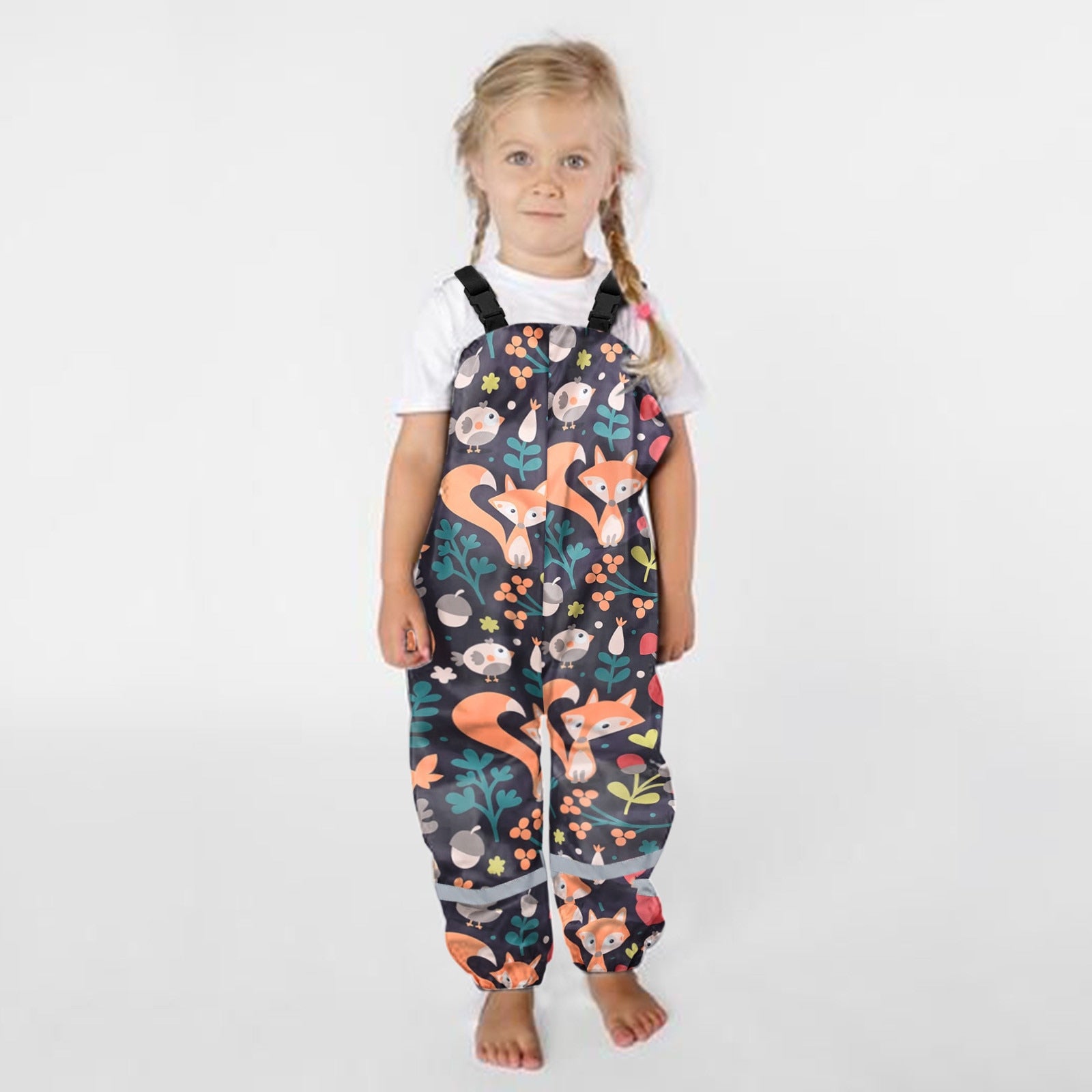 Toddler Kids Boys Girls Rain Dungarees Windproof Mud Jumpsuit Pants