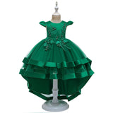 Kids Girl Cake Tutu Flower Dress Children Party Wedding Formal Dress 3-12T - honeylives