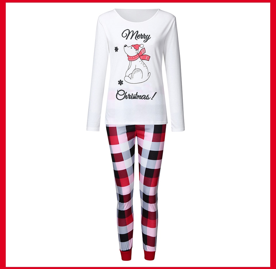 Family Christmas Pajamas Mommy Daughter Son Matching Outfit Nightwear