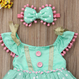 Kid Girl Princess Bow Pom Tulle Tutu Party Birthday Wedding Dress 6M-5Y - honeylives