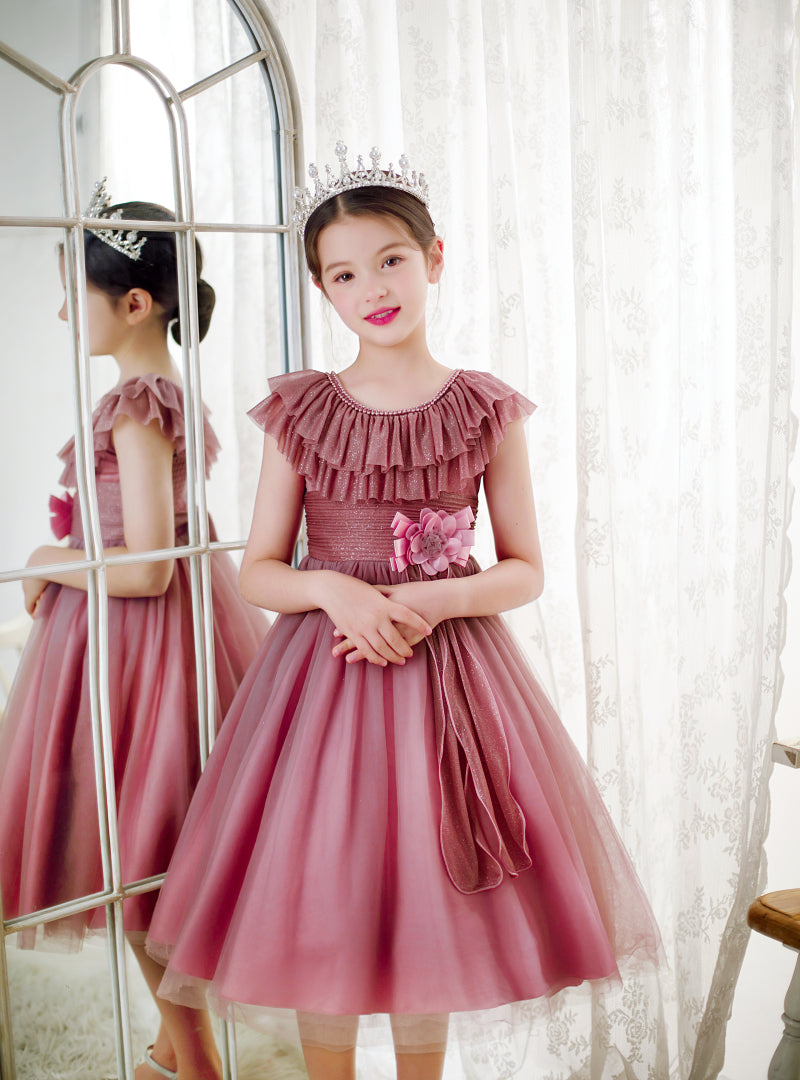 Kid Girl Lace Collar Princess Flower Wedding Formal Elegant Dresses