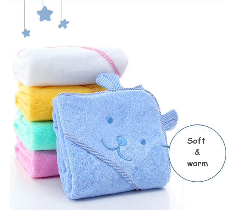 Kids Cotton Towel Hooded Towel Blanket Bath Poncho Spa Bathrobe - honeylives