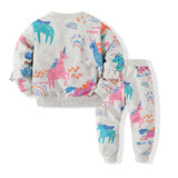 Kid Baby Girls Boys Cartoon Sports Unicorn Suit Long Sleeve Spring Pajamas