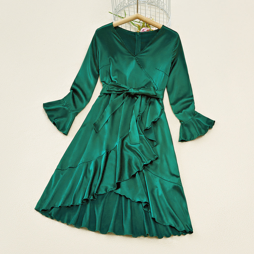 Family Matching Mom Daughter Parent-Child Solid Dresses