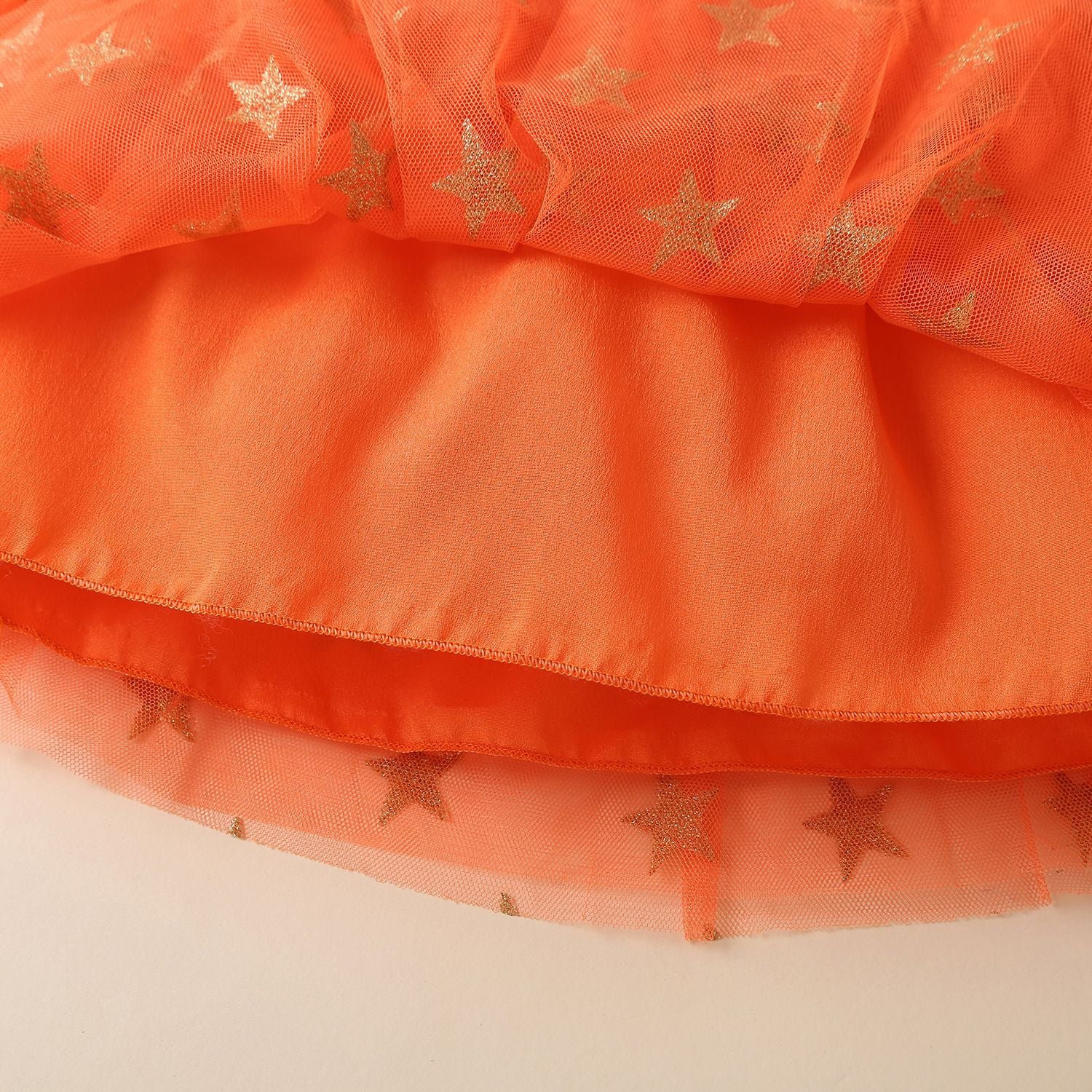 Kid Baby Girls Long Sleeve Print Star Mesh Halloween Dresses 2-7Y
