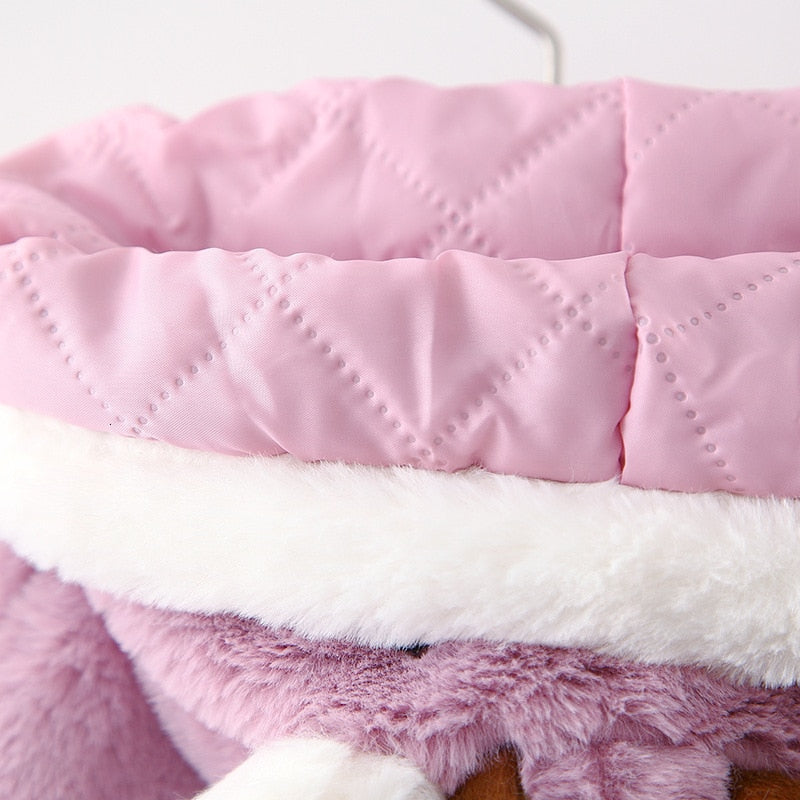 Kids Girl Christmas Coats Hooded Thickening Cloak Loose Coat