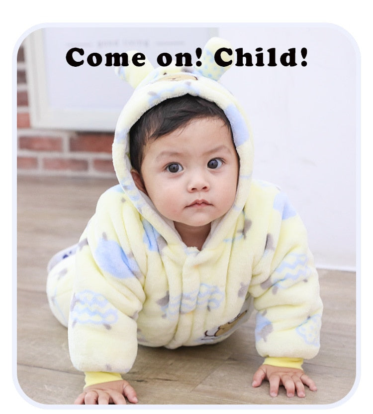 Winter Baby Newborn Climbing Thickened Romper