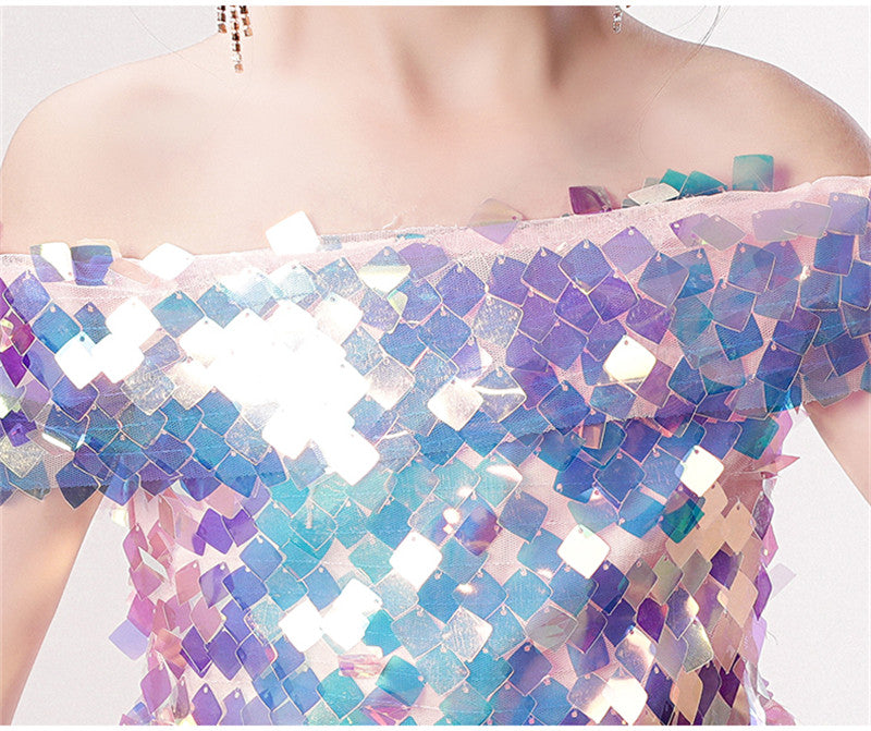 Kid Girl Wedding Bridemaid Mermaid Pink Tutu Sequin Elegant Dresses