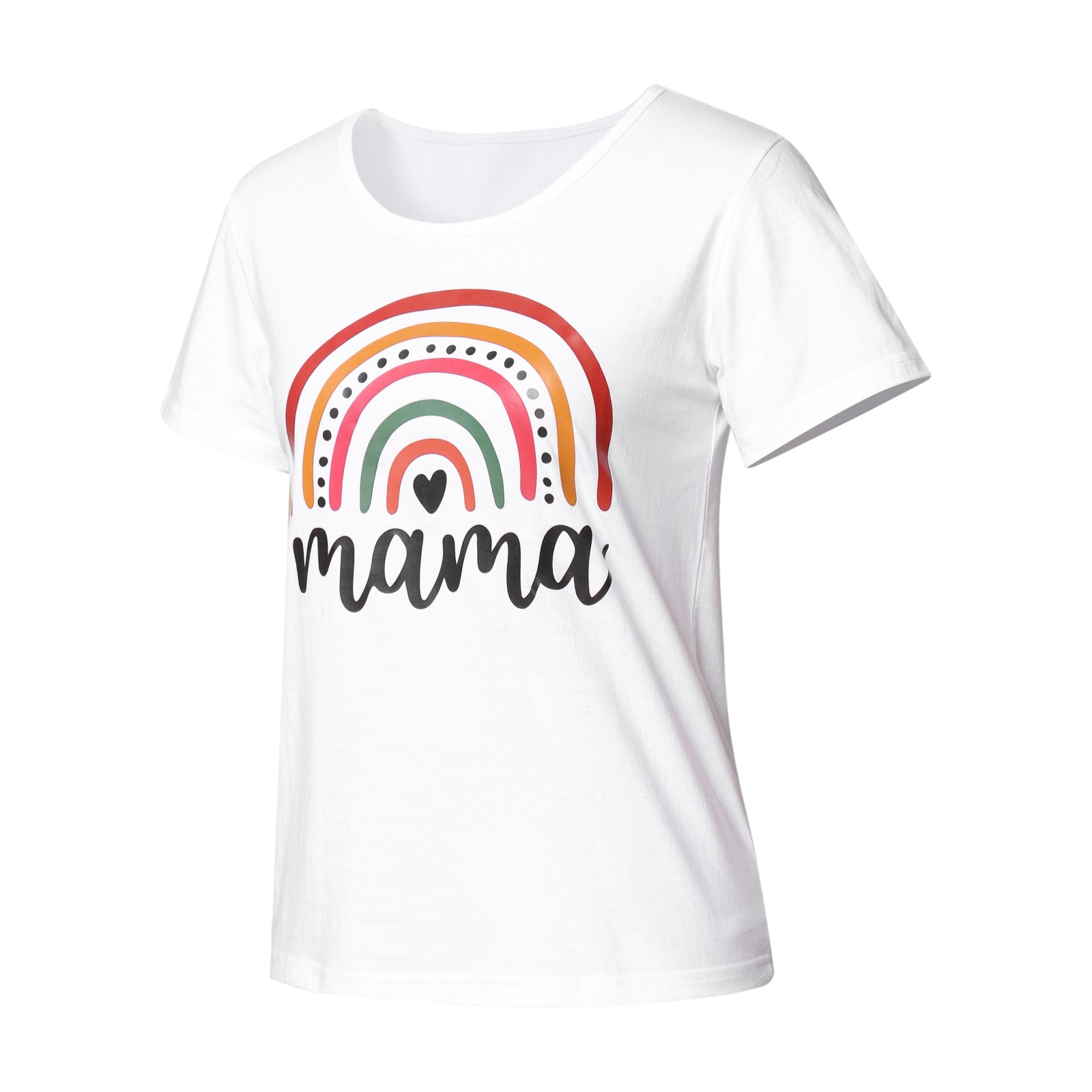 Family Matching Mother and Daughter Short Sleeve Letter Printed T-shirt Casual Tops