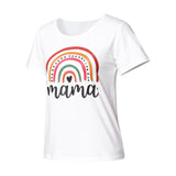 Family Matching Mother and Daughter Short Sleeve Letter Printed T-shirt Casual Tops