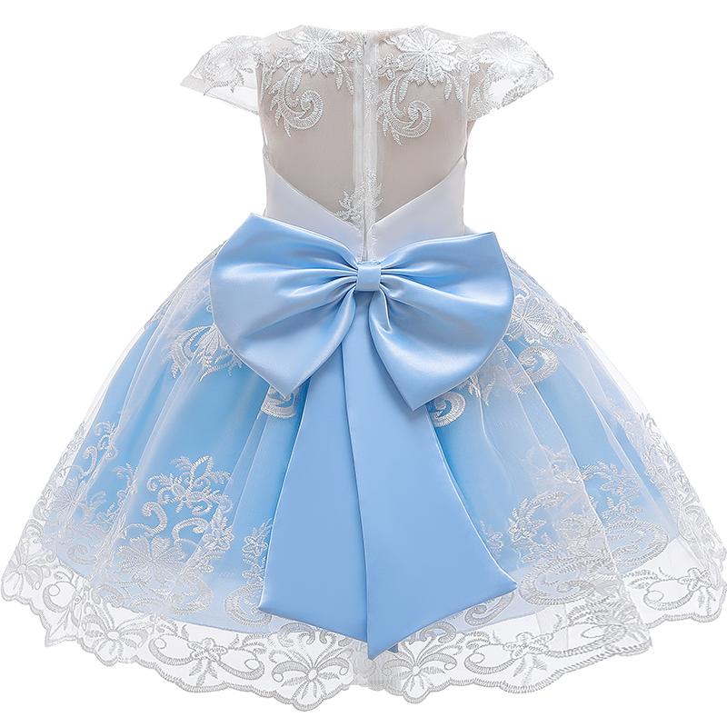 Girl Embroidery Unicorn Big Bow Princess Dress Wedding Party Kids Dresses - honeylives