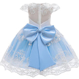 Girl Embroidery Unicorn Big Bow Princess Dress Wedding Party Kids Dresses - honeylives