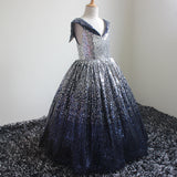 Kid Girls Prom Elegant Sequins Ball Gowns Evening Party Formal Dresses