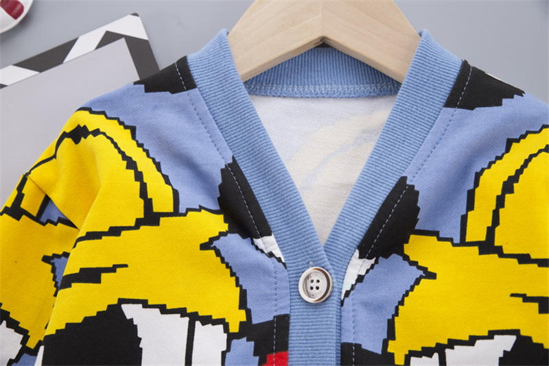 Kids Boy Girl Autumn Baby Coat Cardigan Striped Solid Print Casual Outerwear