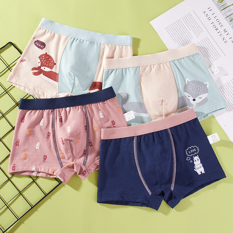 Kid Boys Cartoon Underwear Cotton Teens Briefs Soft Shorts 4 Lots