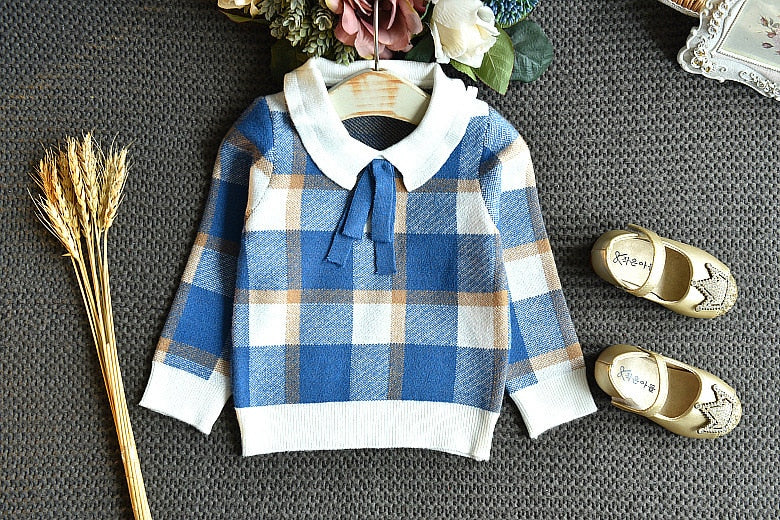 Kind Baby Mädchen Stricken Set Winter Mode Plaid 2 Pcs