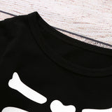 Baby Boys Halloween Bone Print Romper Jumpsuit 3 Pcs Set Outfits