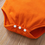 0-24M Baby Girl Halloween Pumpkin Print Long-sleeve Orange Set 2 Pcs