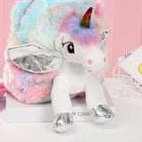 Girl Unicorn Bag 3D Zipper Toy Doll Backpack For Kidergarten