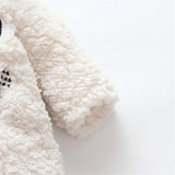 Winter Baby 3D Ears Design Solid Hooded Jumpsuit Romper