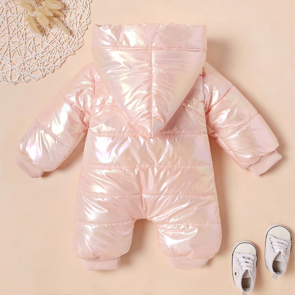 New Autumn and Winter Baby Rompers Stylish Solid Windproof Hooded Colorful Jumpsuit