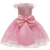 Girl Embroidery Unicorn Big Bow Princess Dress Wedding Party Kids Dresses - honeylives