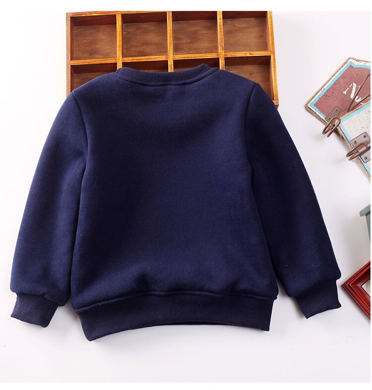 Girl Boys Clothing Cartoon Elk Plus Velvet Sweater 2-7 Years