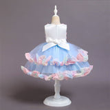 Kid Baby Girl Tailed Princess Party Birthday Petal Cake Mesh Ceremony Dresses