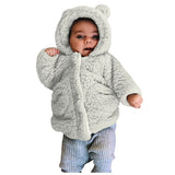 Kids Jacket Winter Warm Fleece Hooded Teddy Bear Coat Outerwear