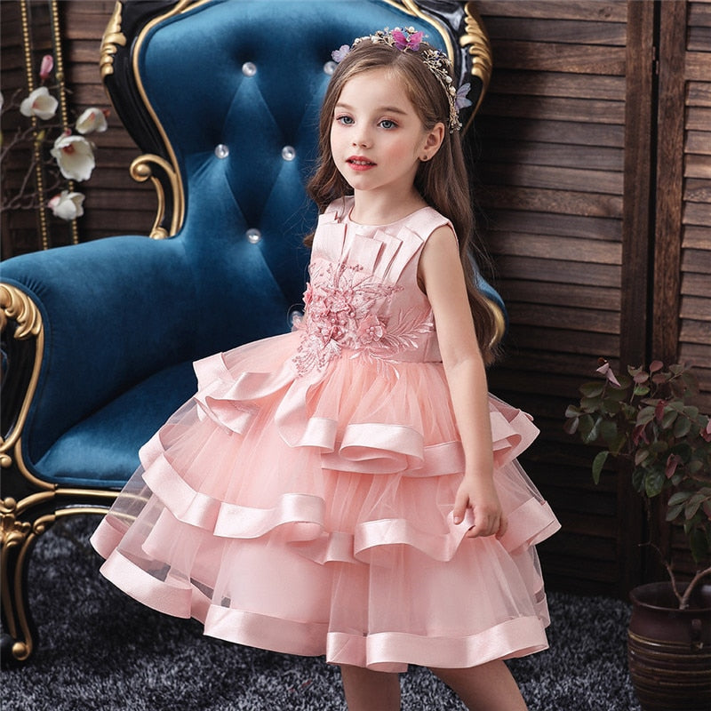 Toddler Baby Girl Princess Party Wedding Elegant Pageant Flower Dress - honeylives