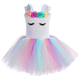 Little Child Princess Christmas Costume for Girls Unicorn Dresses Kids Birthday Party Frock Flower Pony Tutu Dress - honeylives