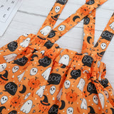 Toddler Baby Girls Halloween Print Skirt Pumpkin 2 Pcs Sets Outfits