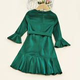 Family Matching Mom Daughter Parent-Child Solid Dresses